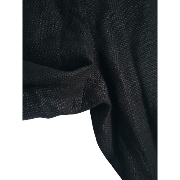 'S Max Mara Cervia Fringe Linen Pants In Black Size 16 - Picture 4 of 9